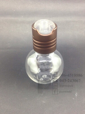 ขวดบอล 50 ml ใส+ฝาเพลสอลูฯสีทองแดง แพคละ 10 ชิ้น