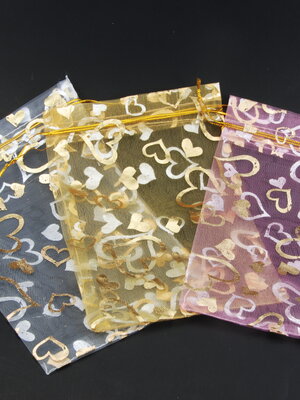 ถุงผ้าแก้ว (พิมพ์ลาย) ขนาด3.5 x4.5 นิ้ว แพคละ 10ใบ