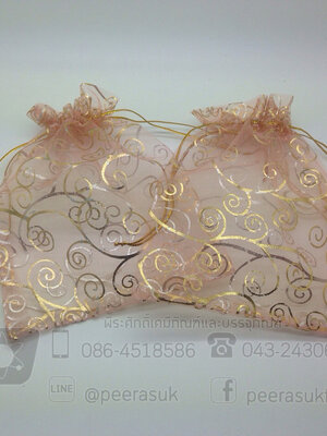 ถุงผ้าแก้วพิมพ์ลาย 5x7 นิ้ว แพคละ 10 ใบ