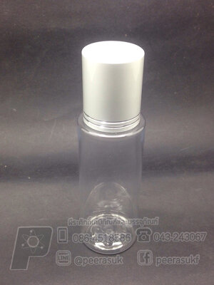 SA60 ml ใส+จุกตัน+ฝาเกลียวอลูสีเงินลาย แพคละ 10 ชิ้น