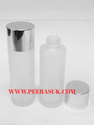 # ขวดแก้วโทนเนอร์ฝาสีเงิน