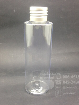 ขวด SA 120 ml ใส+จุกตัน+ฝาเกลียวสีเงิน แพคละ 10 ชิ้น