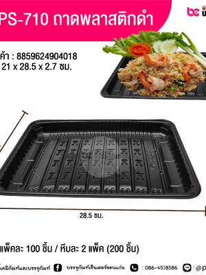 TV PS-710 ถาดพลาสติกสีดำ 21x28.5x2.7 ซม.