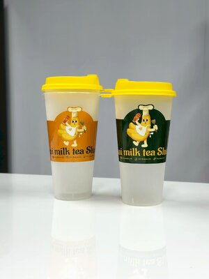 ผลงานปลอกสวมแก้ว พิมพ์โลโก้