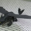 เขี้ยวกุด (Toothless) สีดำ ยาว 11-12 นิ้ว (ปีกถอดออกได้)