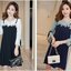 ชุดคลุมท้องเกาหลี แขน4ส่วน เอี๊ยมหลอกช่วงบนและแขนเป็นผ้าลูกไม้ ใส่สบาย M,L,XL,XXL