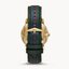 Fossil FS5598 นาฬิกาผู้ชาย The Minimalist Three-Hand Striped Dark Green Leather Quartz Men's Watch