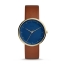 Fossil FS5473 นาฬิกาผู้ชาย Fossil รุ่น FS5473, Grant Twist Three-Hand Blue Leather Quartz Men's Watch