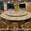 Trp.ทีอาร์พี Round Table 圆桌会议 餐桌 中式餐桌 配有旋转镜组 โต๊ะกลมหินอ่อน 340 ซม. 20 ที่นั่ง จานหมุน 260 ซม.พร้อม Lazysusan เลซี่ซูซาน จานหมุน ระบบหมุนด้วยไฟฟ้าแบตเตอรี่แบบชาร์ท มีรีโมทกดเดินหน้า ถอยหลัง เร่งหมุนเร็วหรือช้าได้