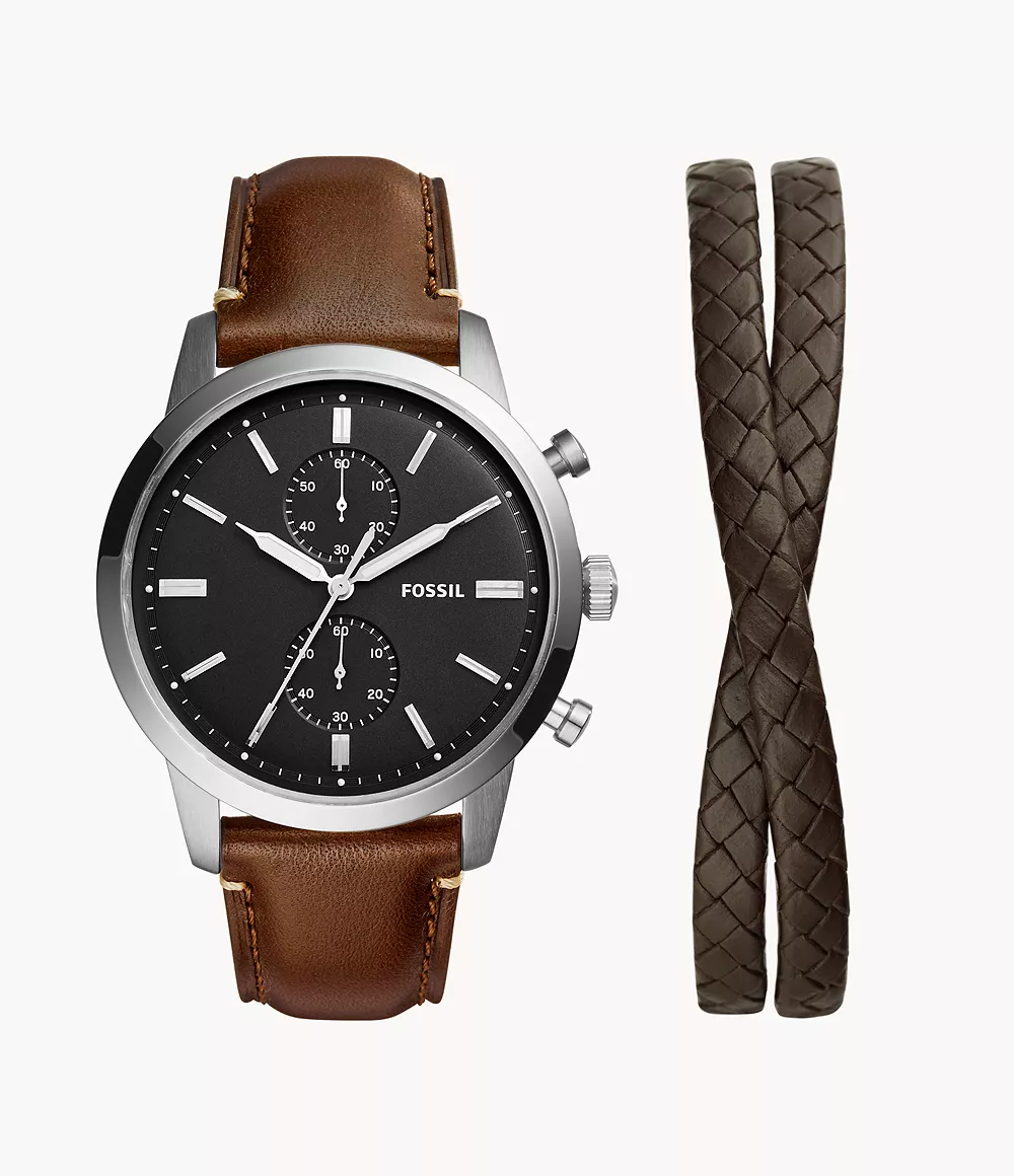 Fossil FS5967SET นาฬิกาผู้ชาย Townsman Chronograph Quartz Set Men's Watch