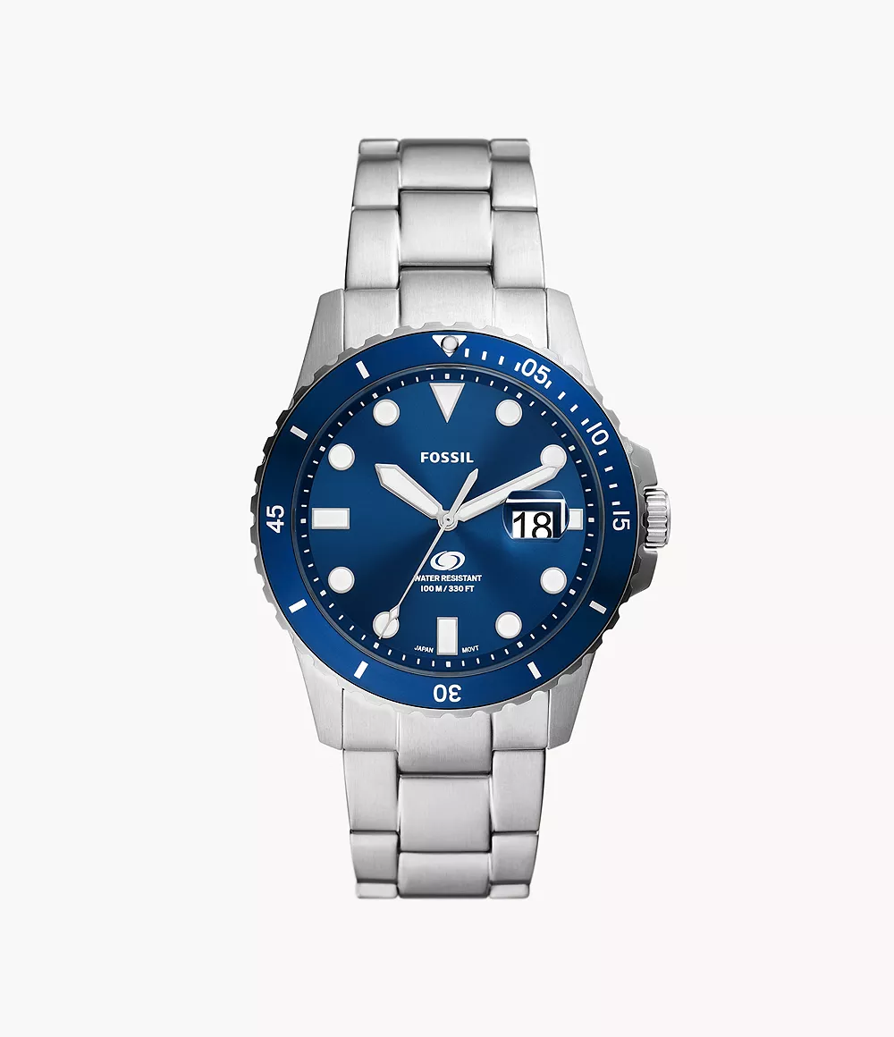 Fossil FS6029 นาฬิกาผู้ชาย Blue Dive Three-Hand Date Quartz Men's Watch
