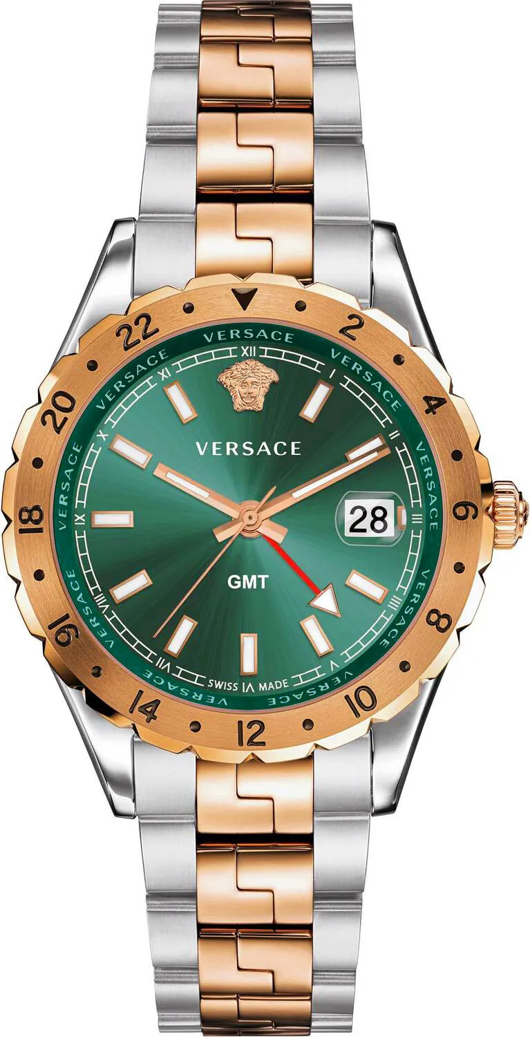 Versace V11050016 นาฬิกาผู้ชาย Hellenyium GMT Quartz Men's Watch